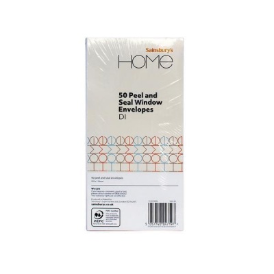 Sainsbury's Home 50 Peel & Seal Window Envelopes DL RRP 2 CLEARANCE XL 1